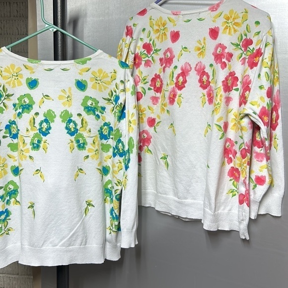 2-Elementz cardigan spring easter cardigans size xl euc long sleeve floral print - Picture 6 of 14